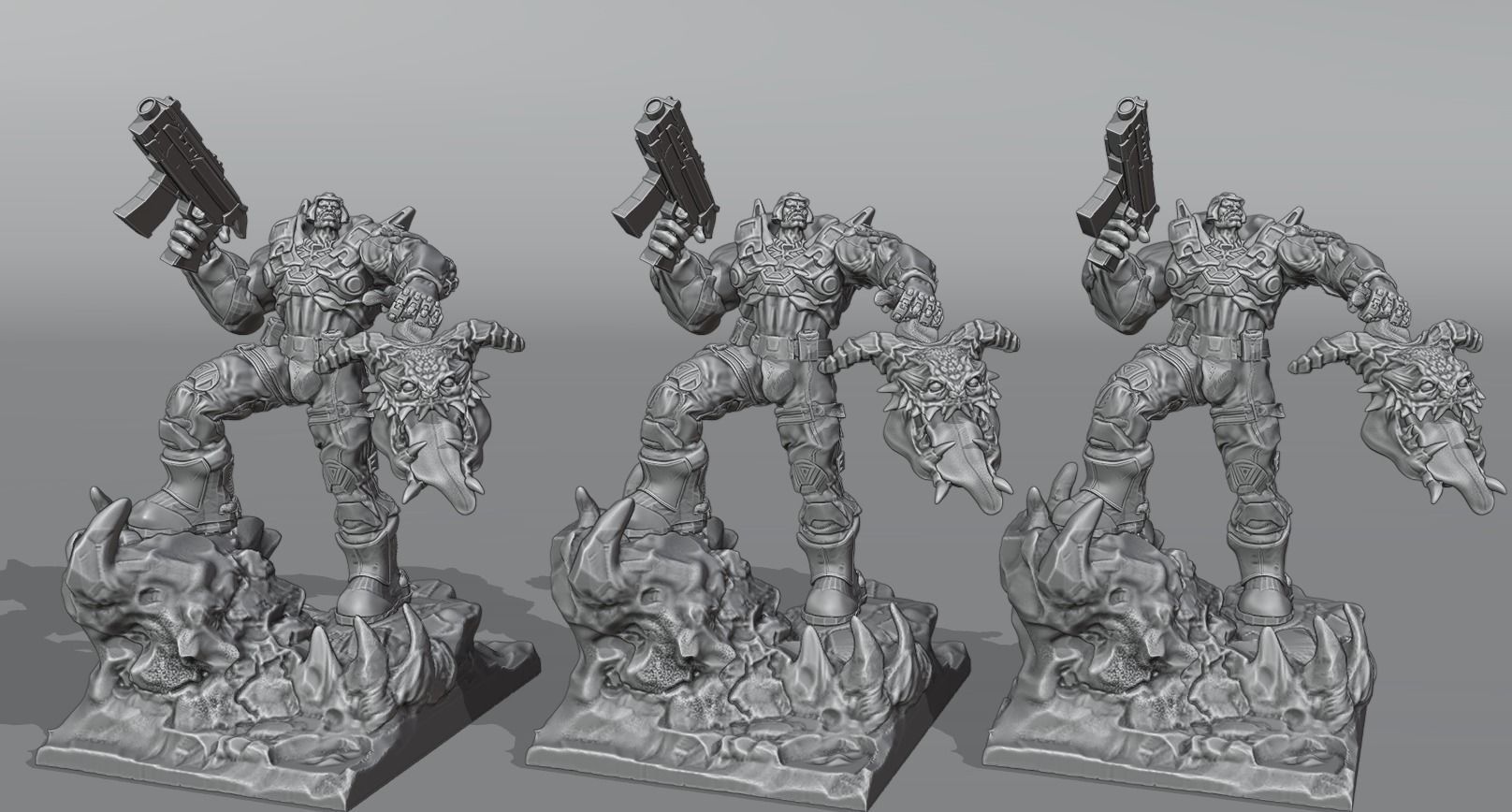 Hell Hunter Orc Infantery 3D Printing Ready 200 mm 3D print model_19