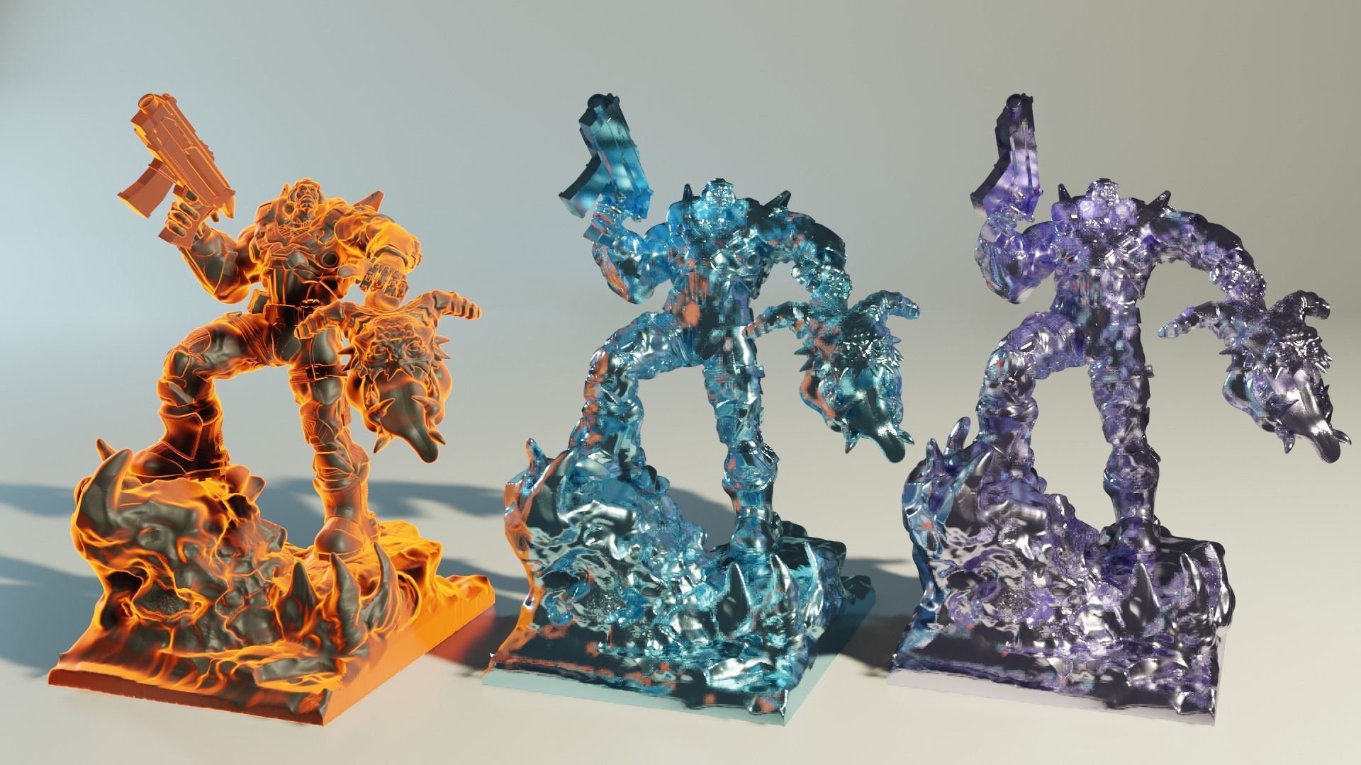 Hell Hunter Orc Infantery 3D Printing Ready 200 mm 3D print model_10