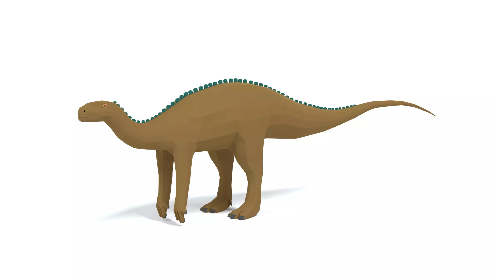 Low Poly Cartoon Tenontosaurus Dinosaur Low-poly 3D model