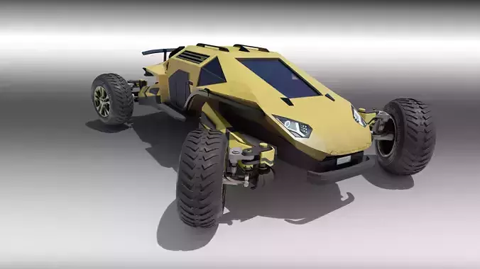 Car 4x4 with dirty look rigged Low-poly 3D model