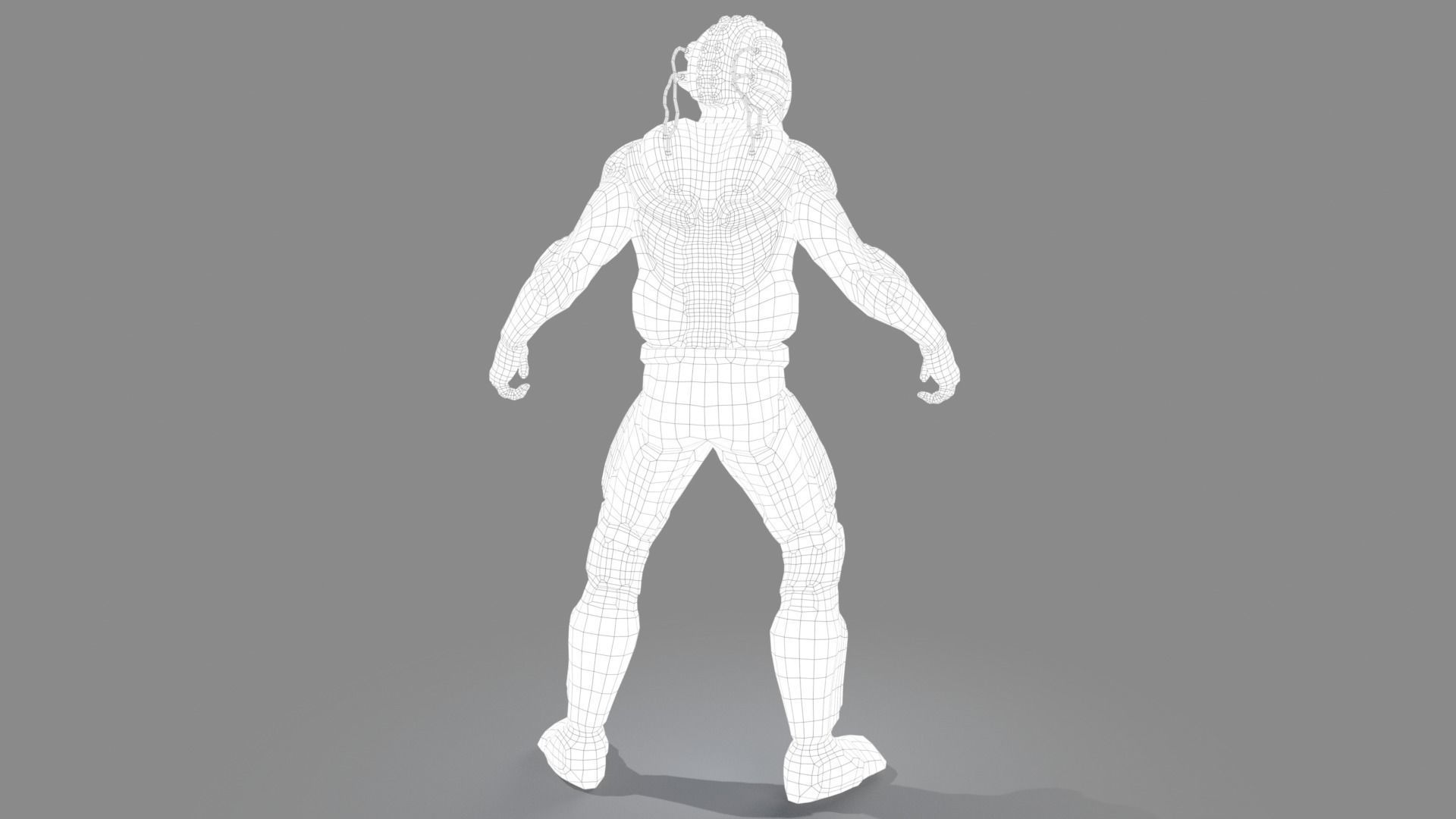 Sci fi warrior Low-poly 3D model_20