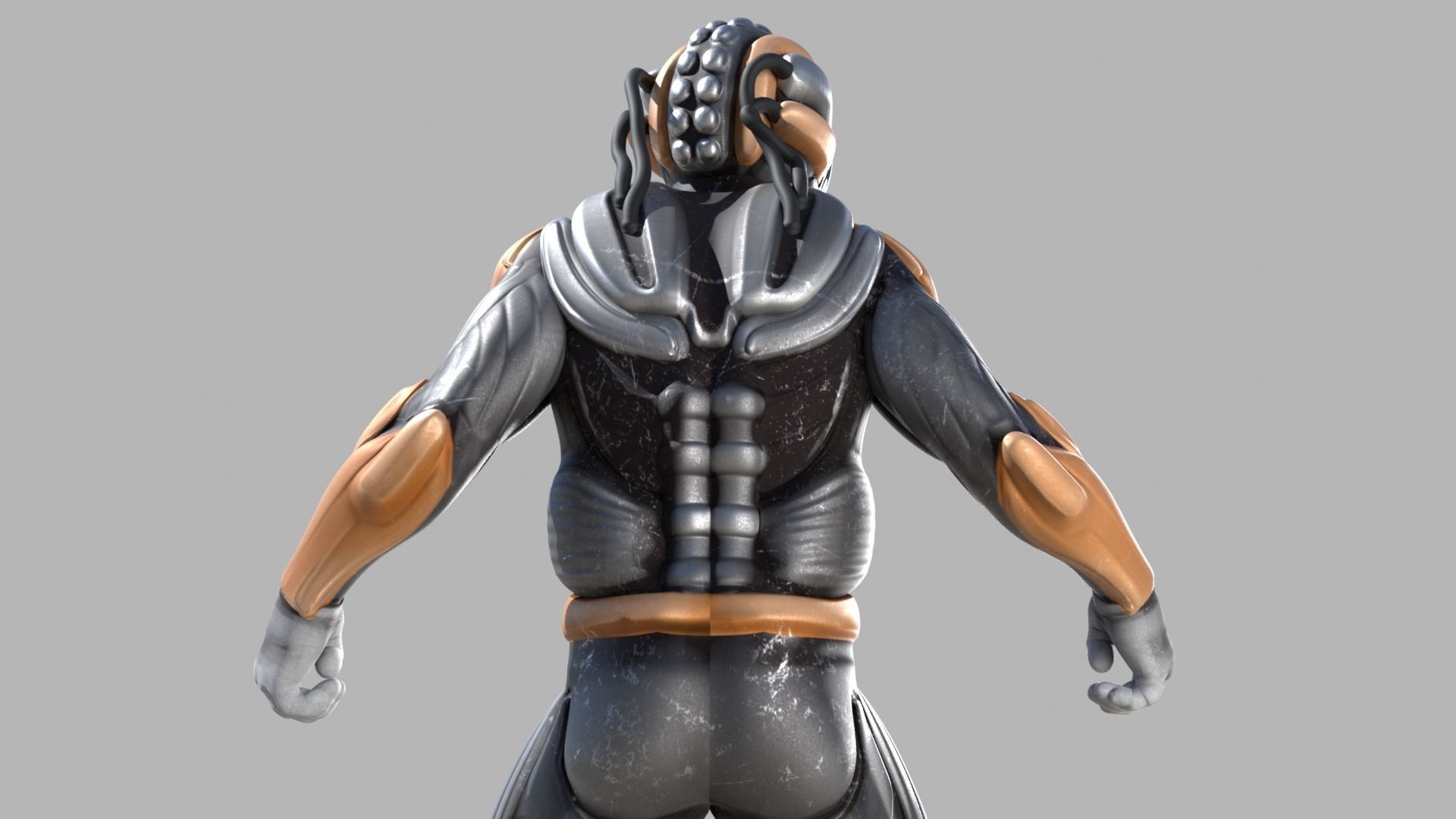 Sci fi warrior Low-poly 3D model_2