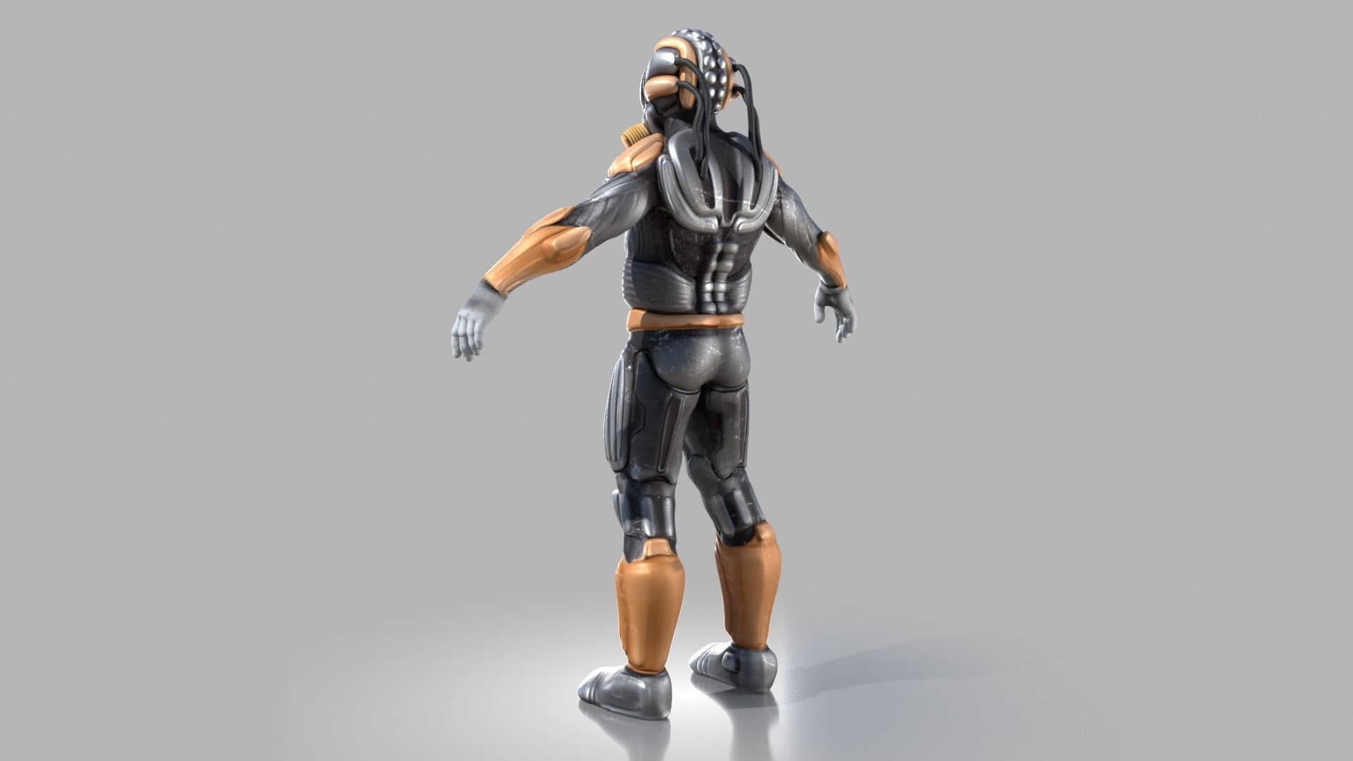 Sci fi warrior Low-poly 3D model_10