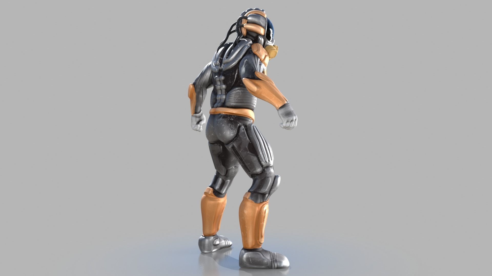 Sci fi warrior Low-poly 3D model_4