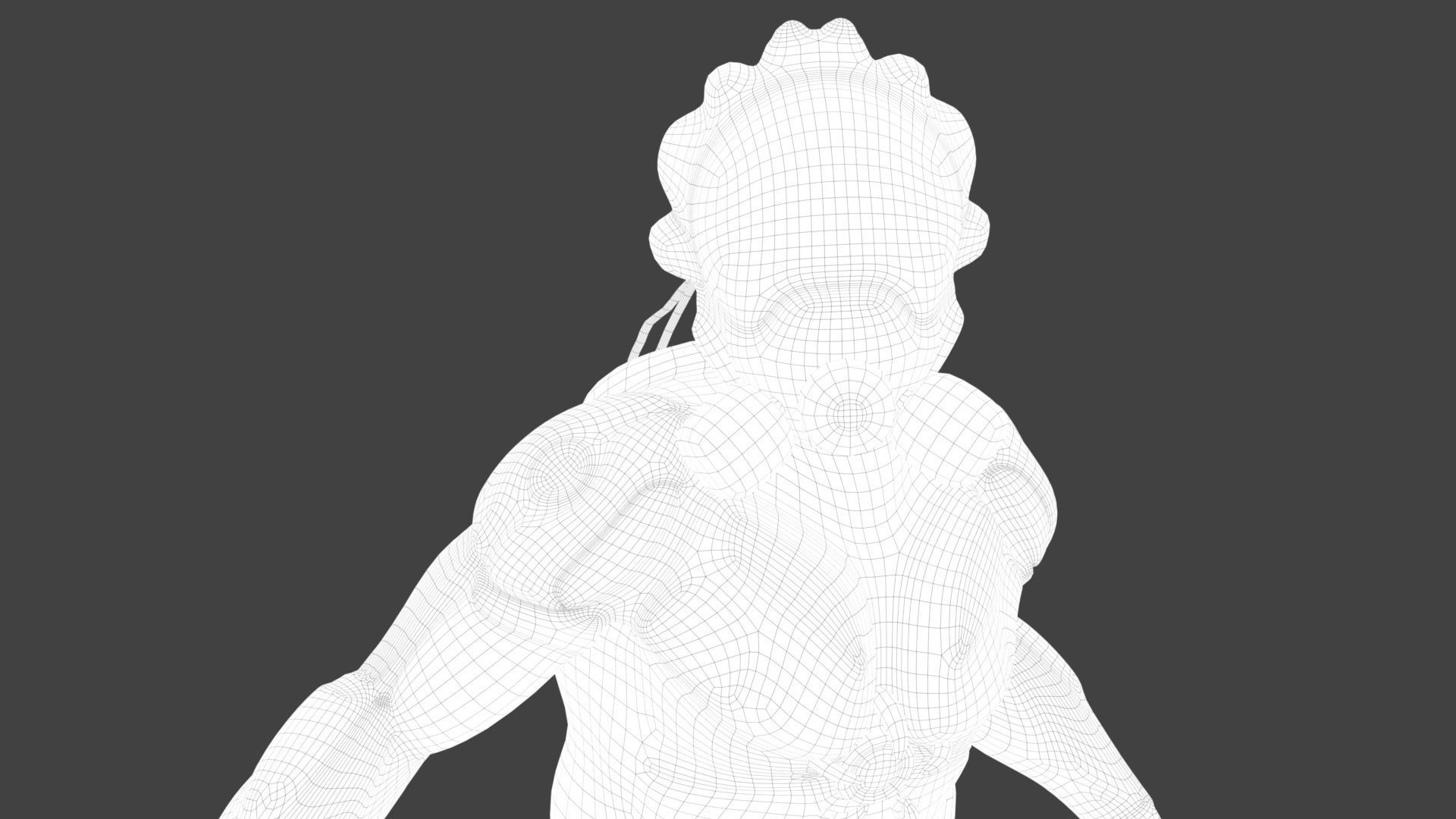 Sci fi warrior Low-poly 3D model_23