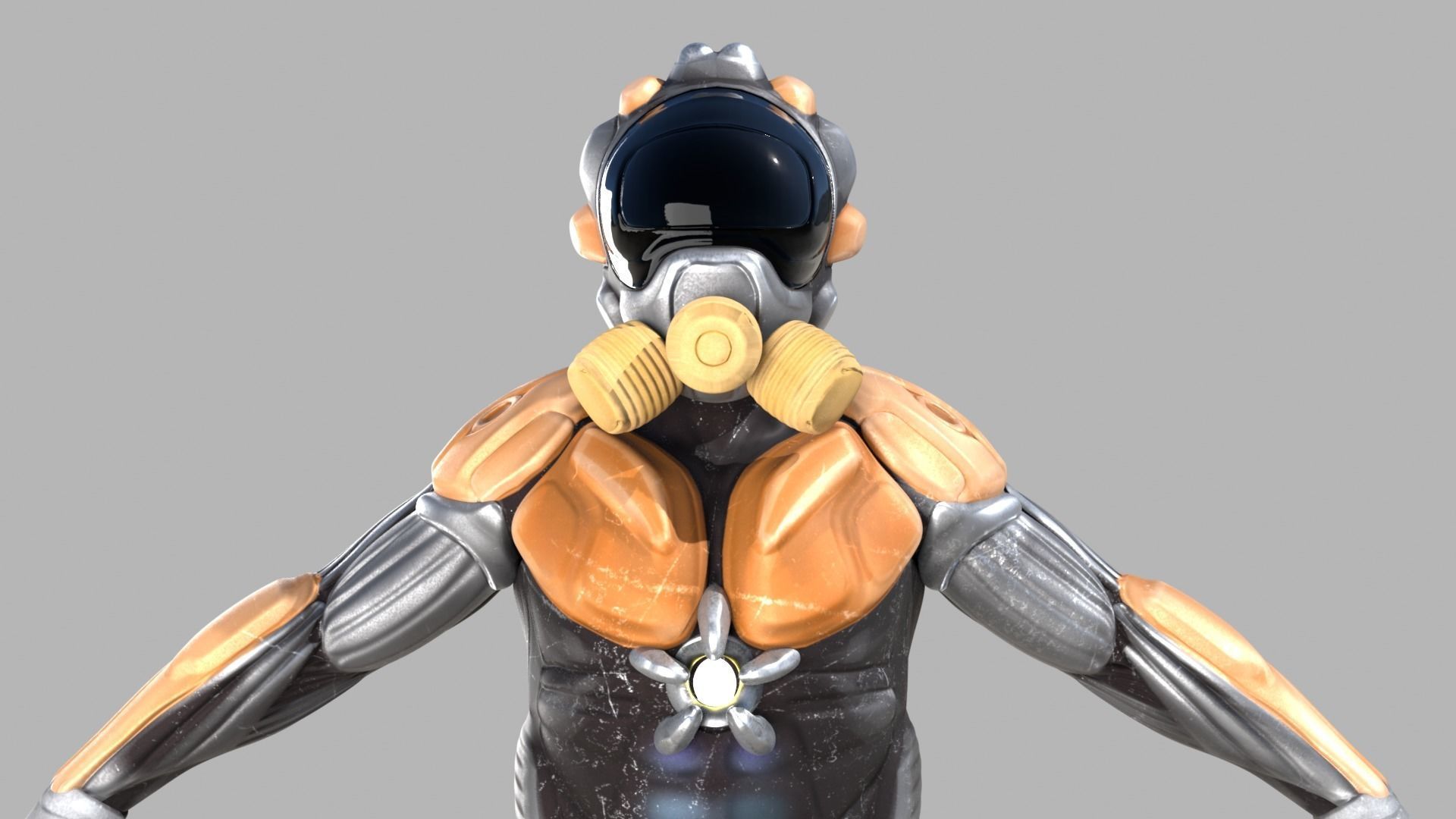 Sci fi warrior Low-poly 3D model_15