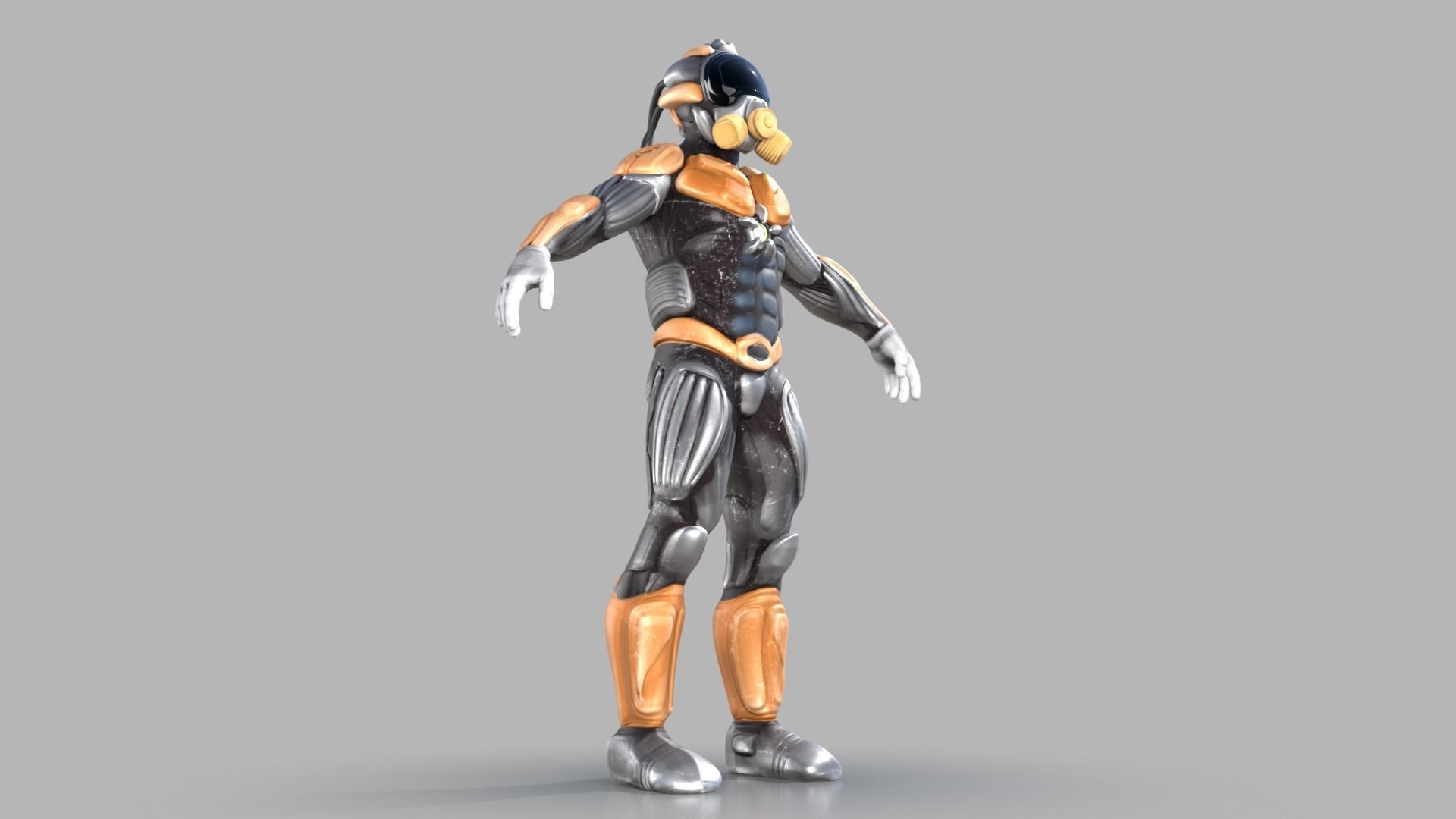 Sci fi warrior Low-poly 3D model_14