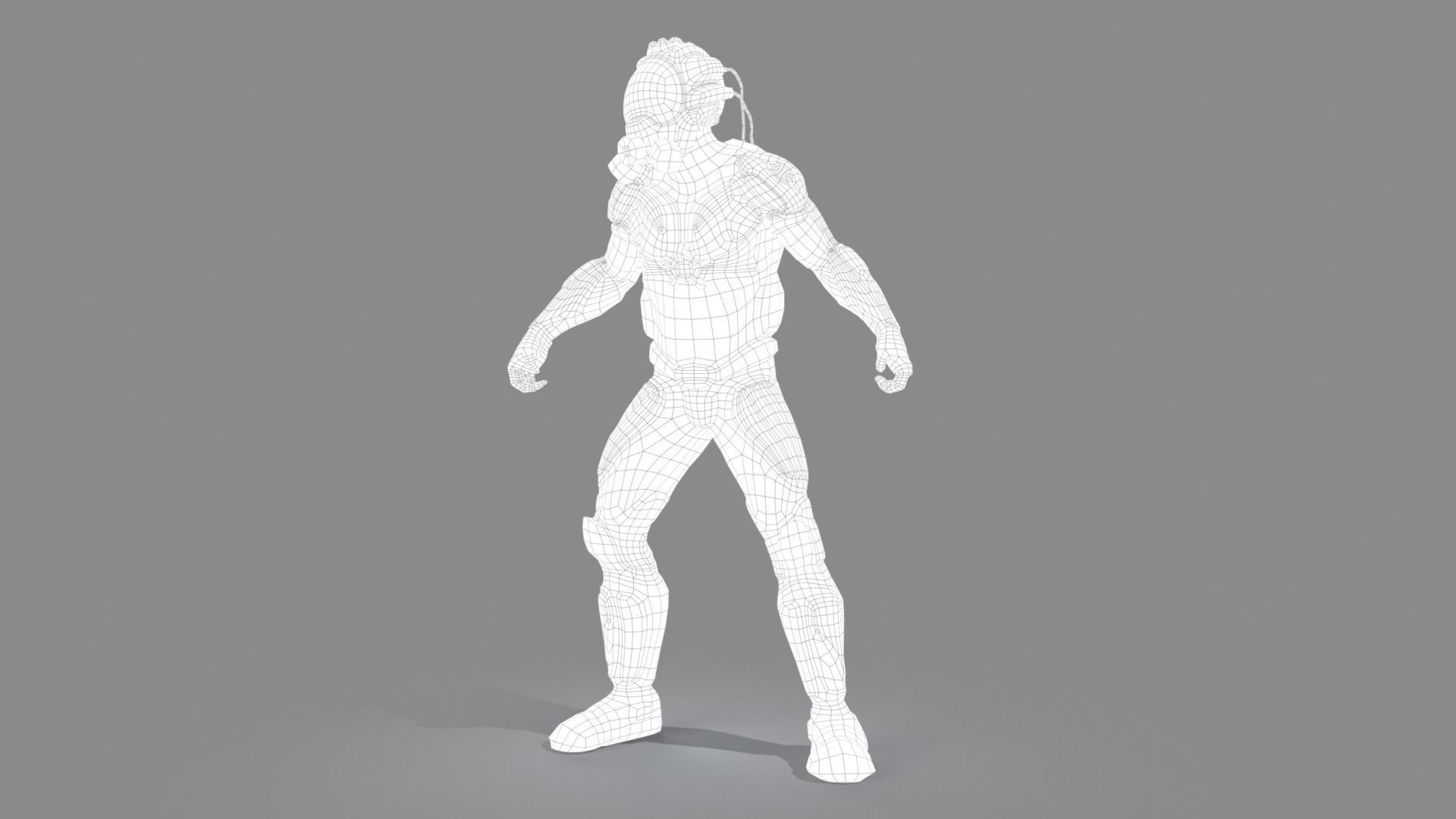 Sci fi warrior Low-poly 3D model_17