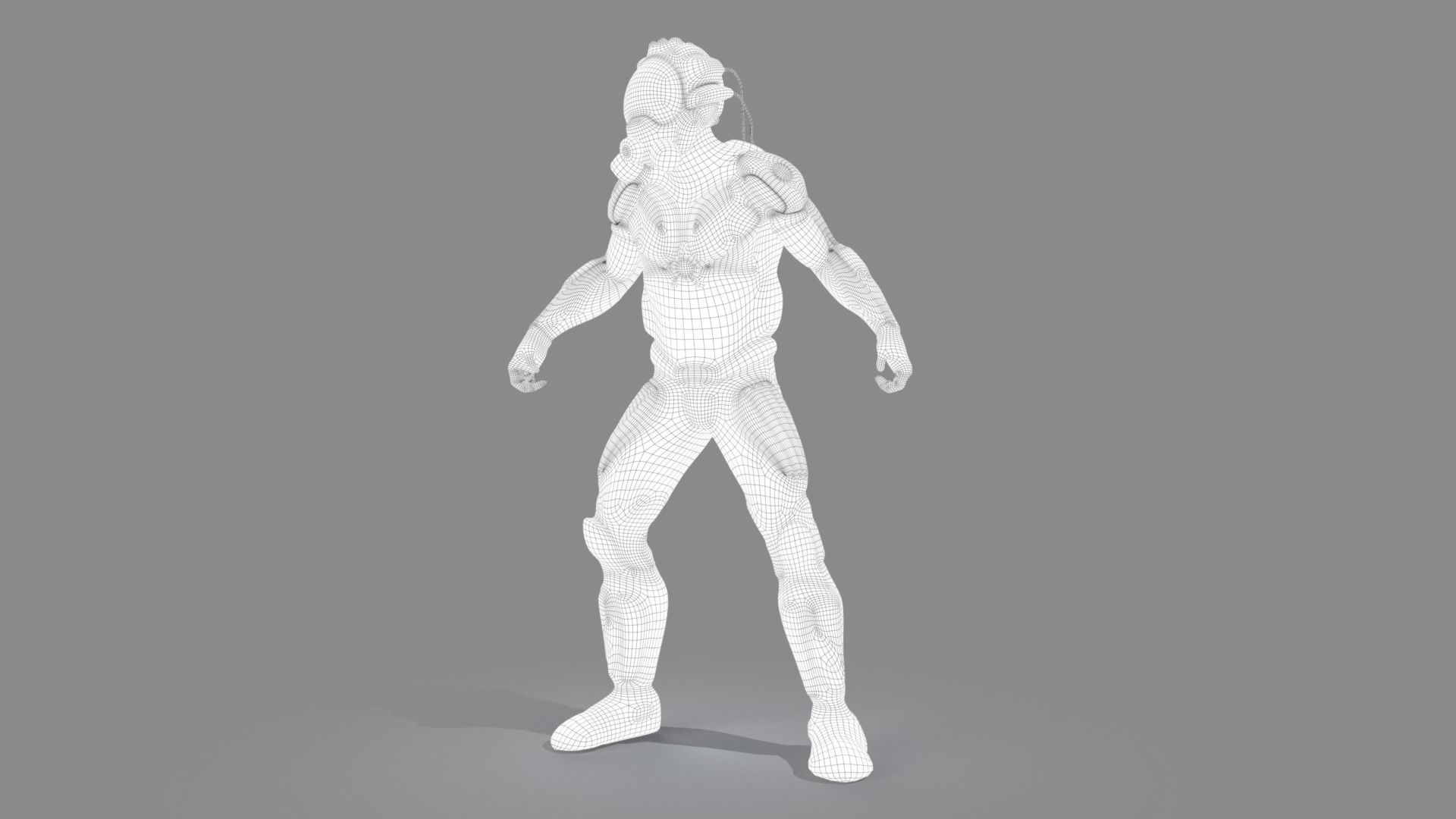 Sci fi warrior Low-poly 3D model_18