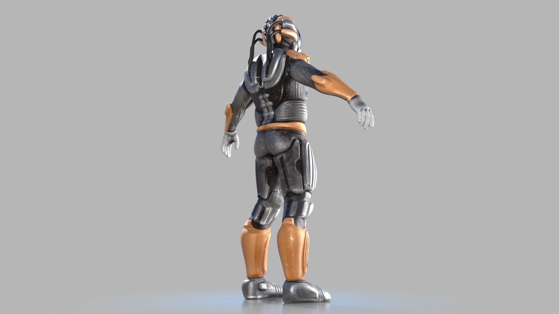 Sci fi warrior Low-poly 3D model_13