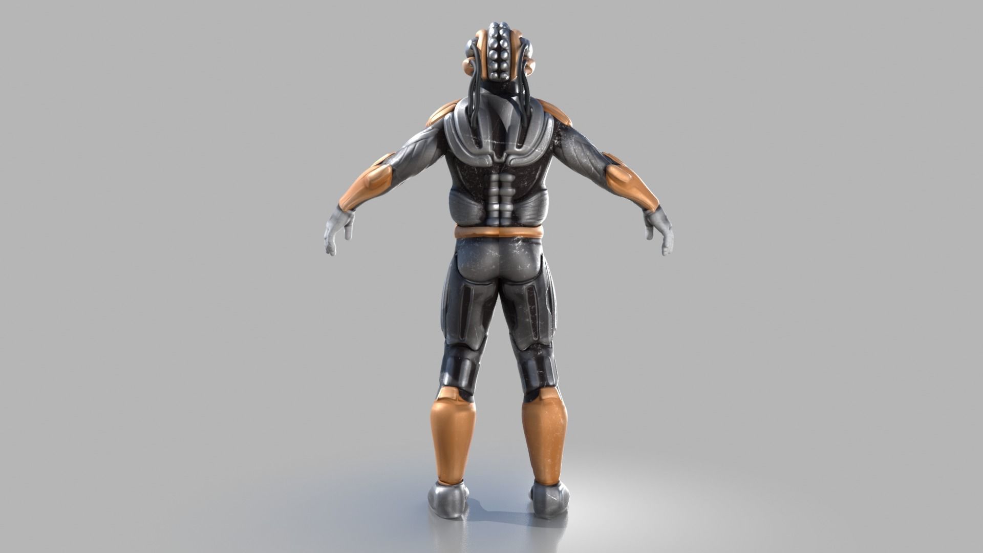 Sci fi warrior Low-poly 3D model_11