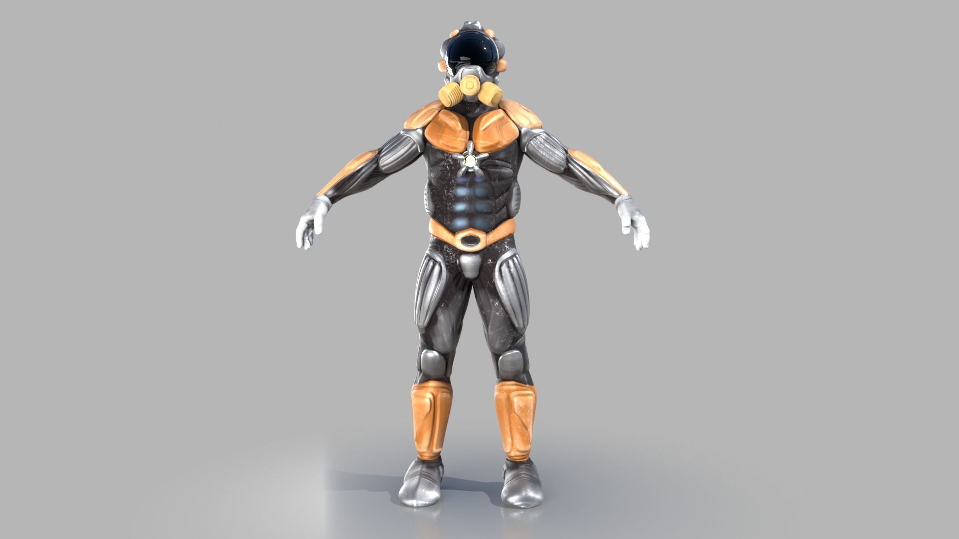 Sci fi warrior Low-poly 3D model_8