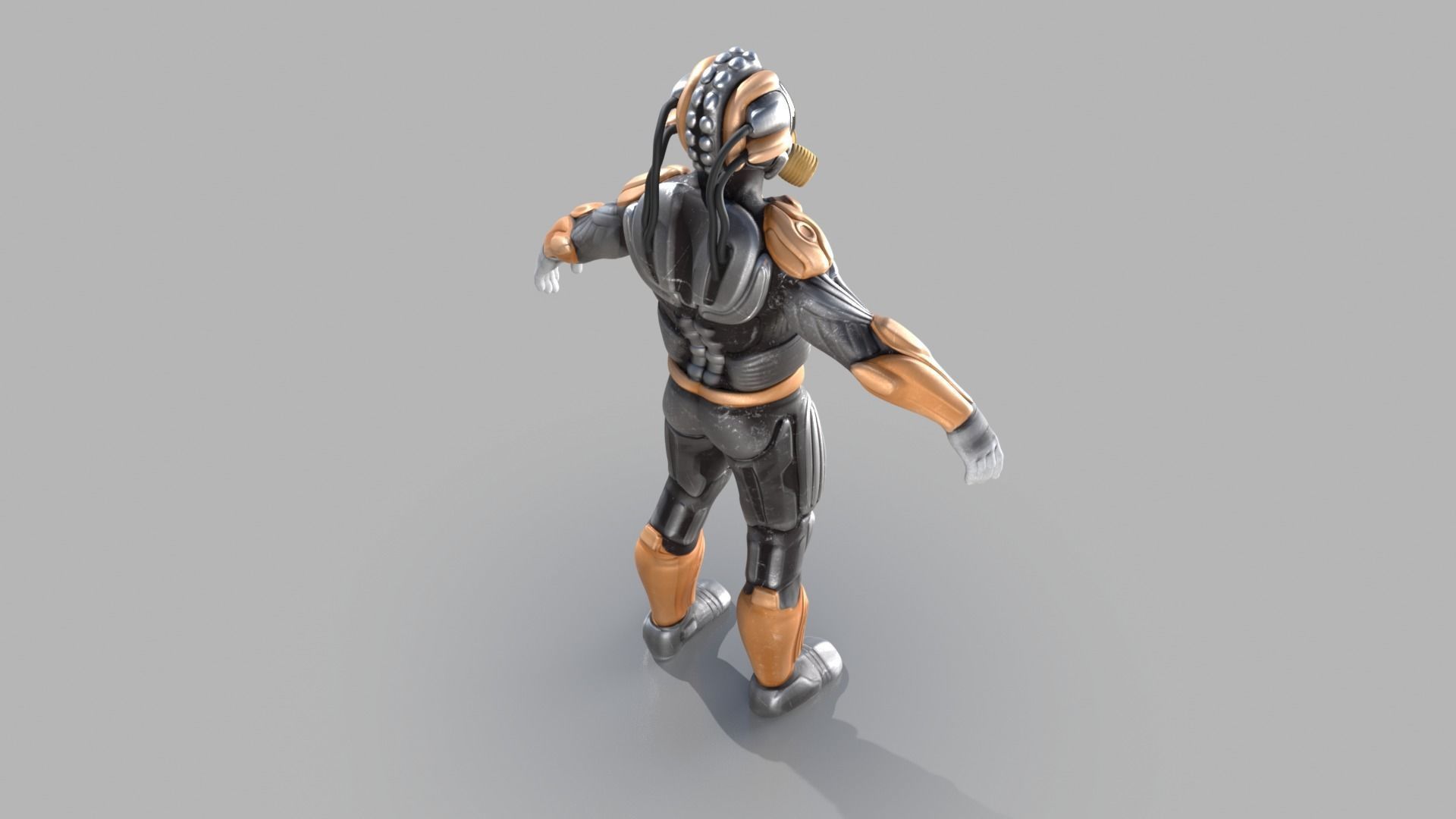 Sci fi warrior Low-poly 3D model_12
