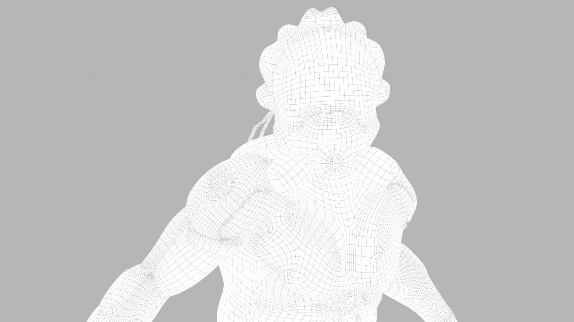 Sci fi warrior Low-poly 3D model_22