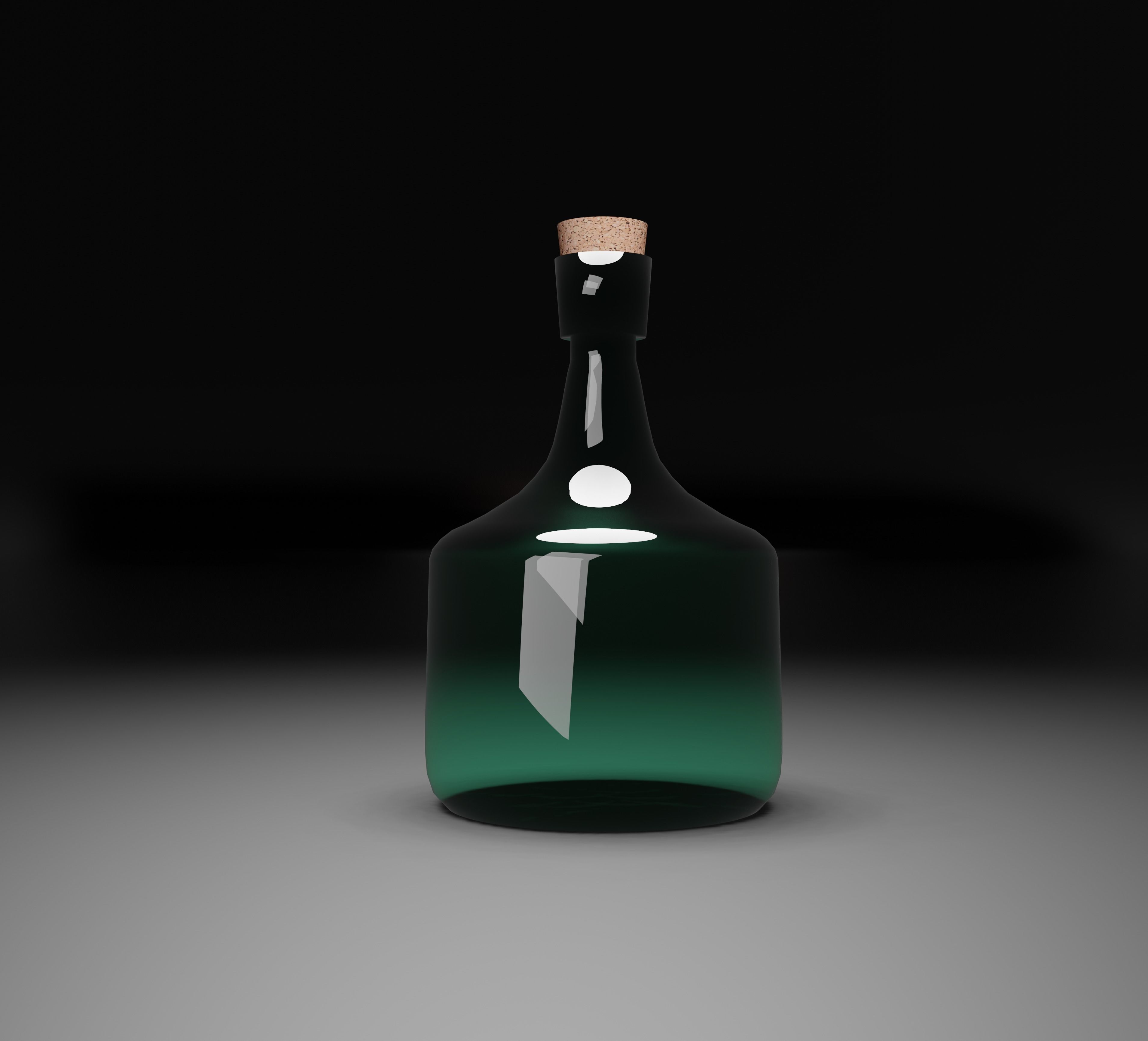 realistic pirates cannon pirates bottle binocular and ship box 3D model_11