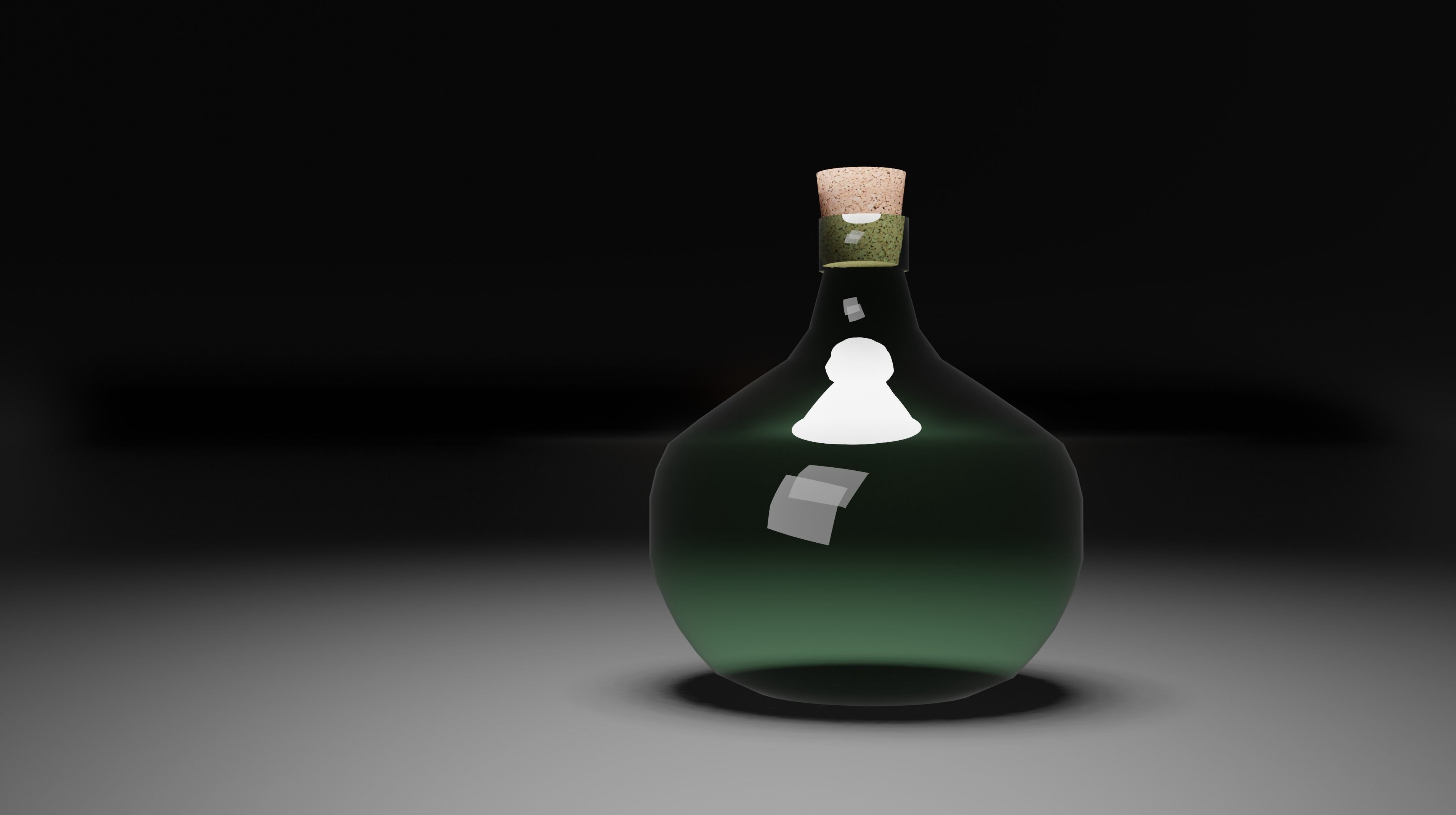 realistic pirates cannon pirates bottle binocular and ship box 3D model_6