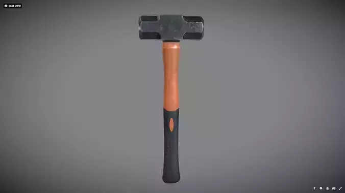 Sledge Hammer Low-poly 3D model