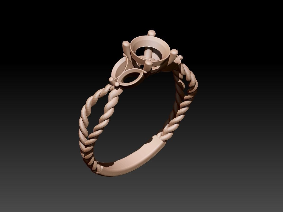 Solitaire Ring 3D print model_1