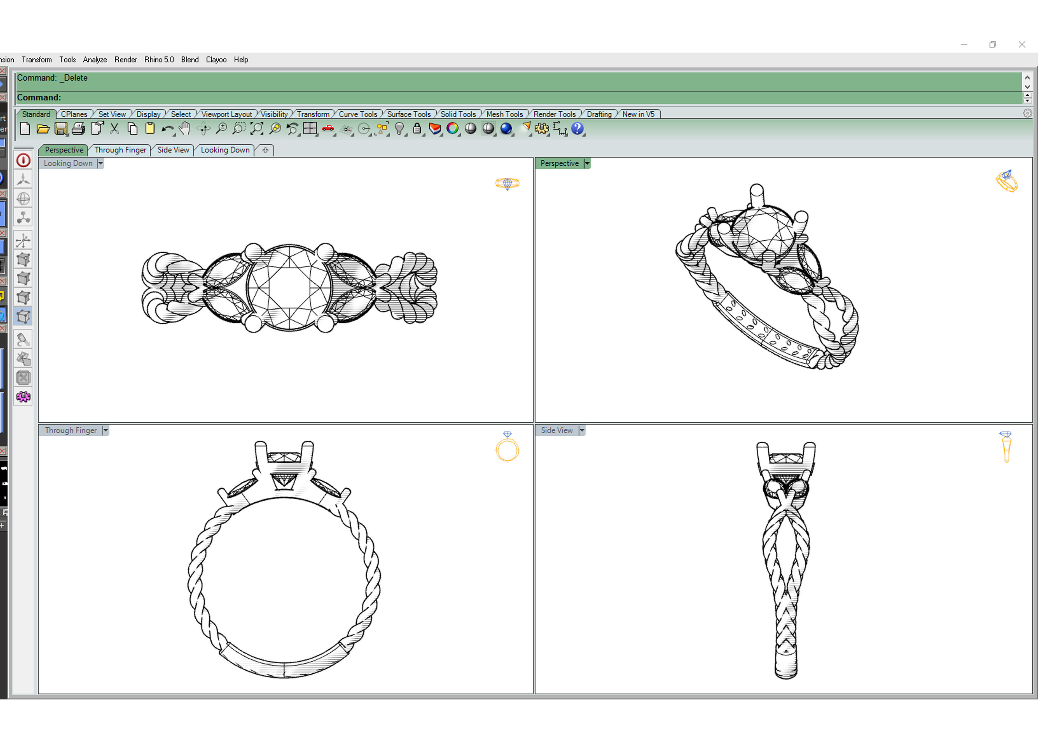 Solitaire Ring 3D print model_8