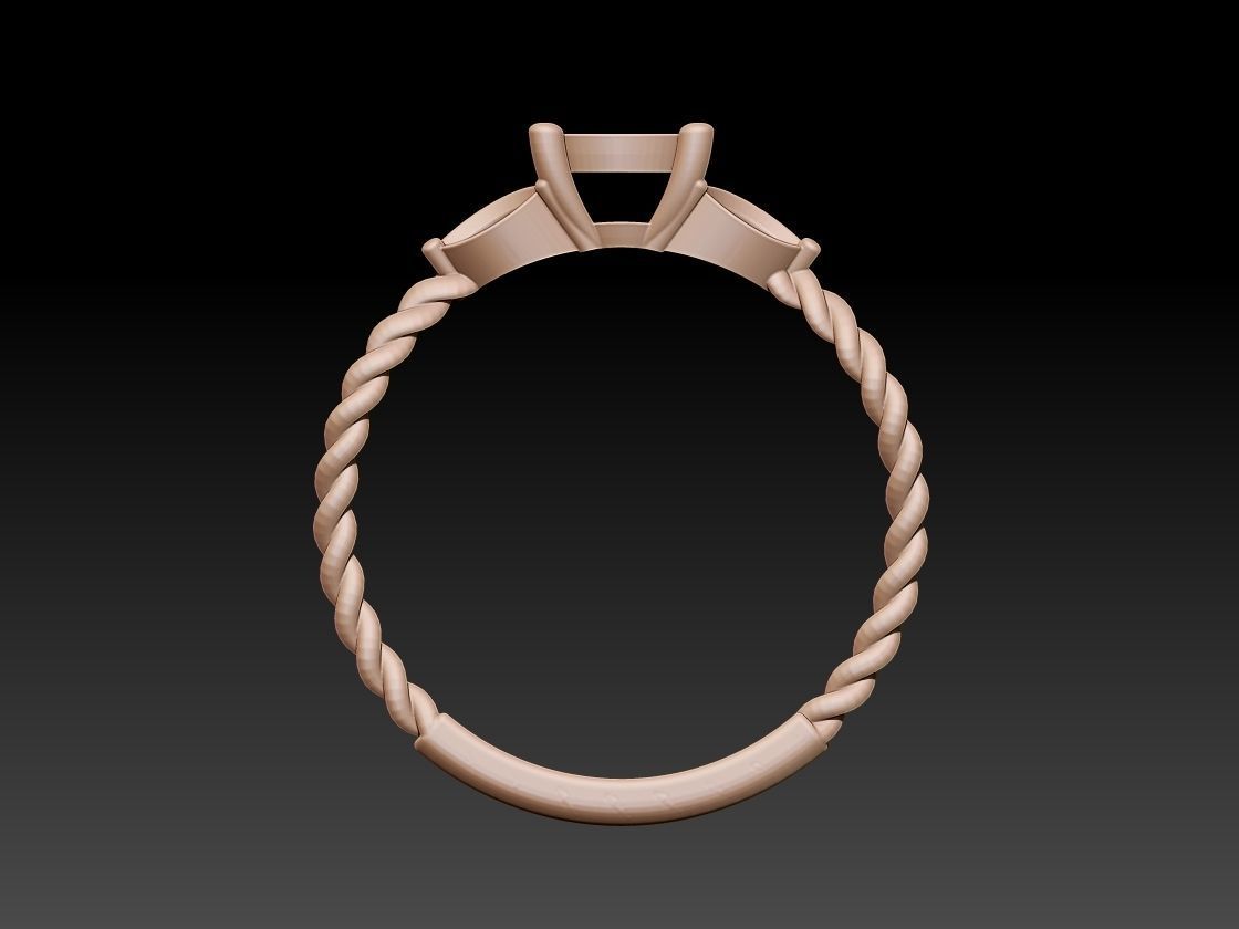Solitaire Ring 3D print model_6