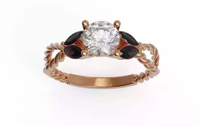 Solitaire Ring 3D print model Solitaire Ring 3D print model