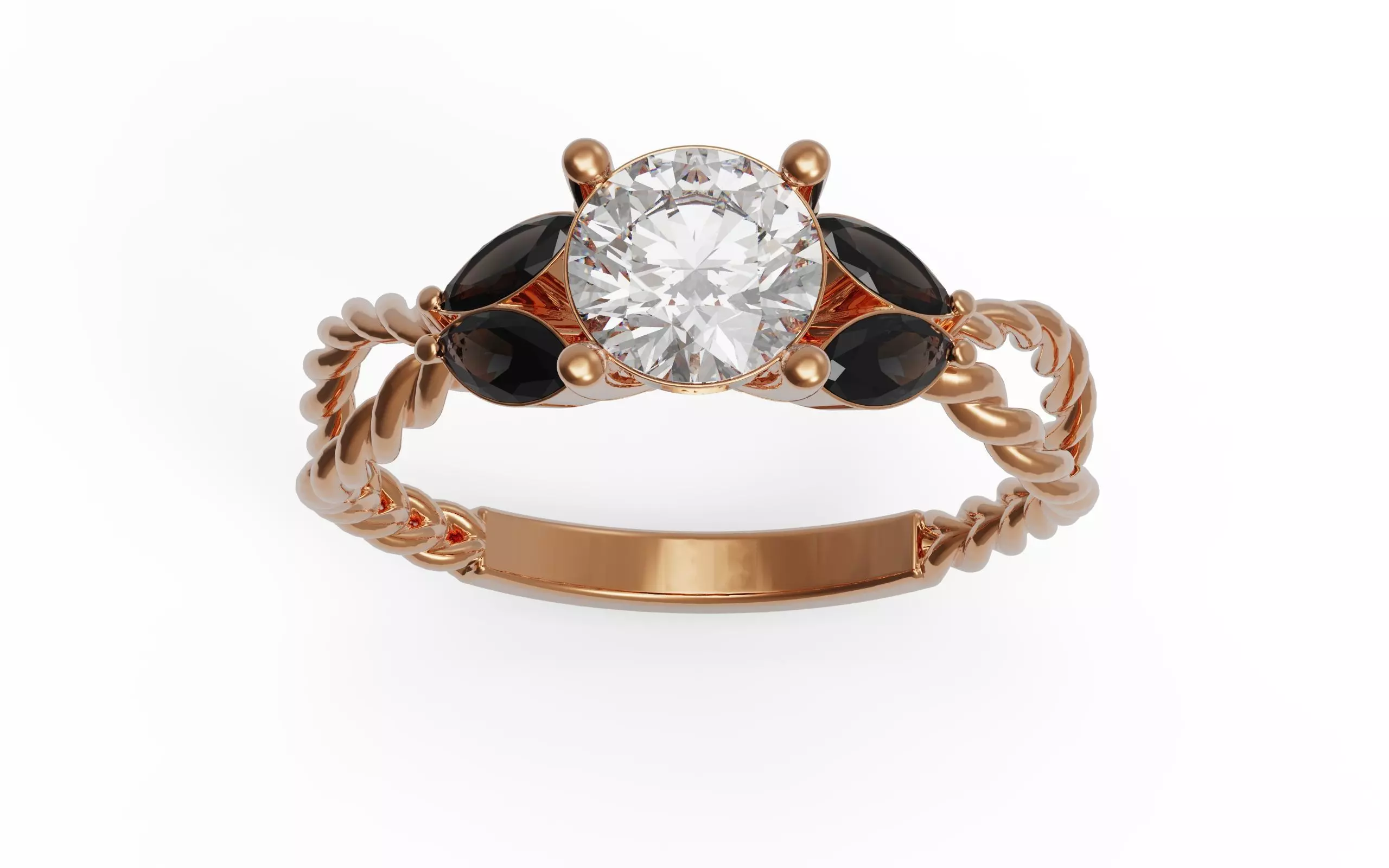 Solitaire Ring 3D print model_0