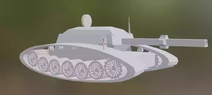 Tank game-ready on grassy field