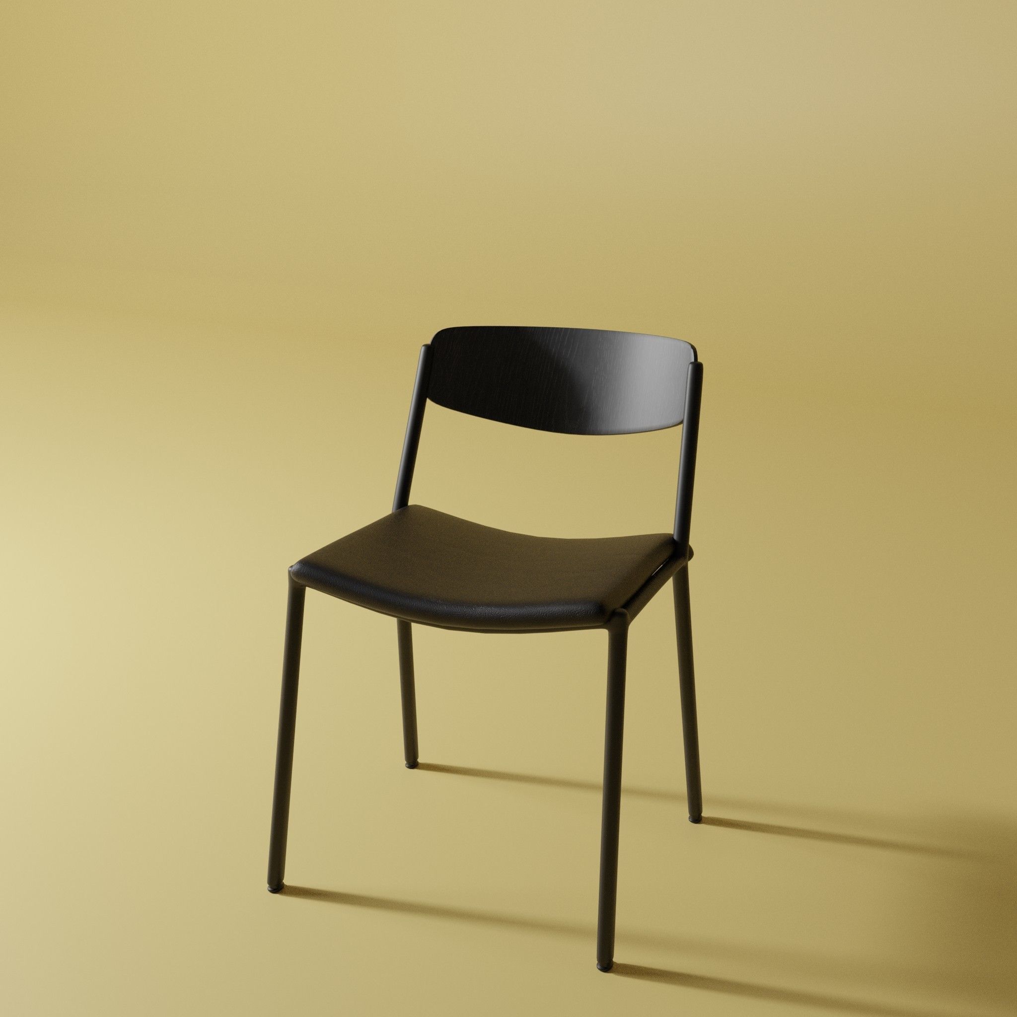 Study chair 3D model_3