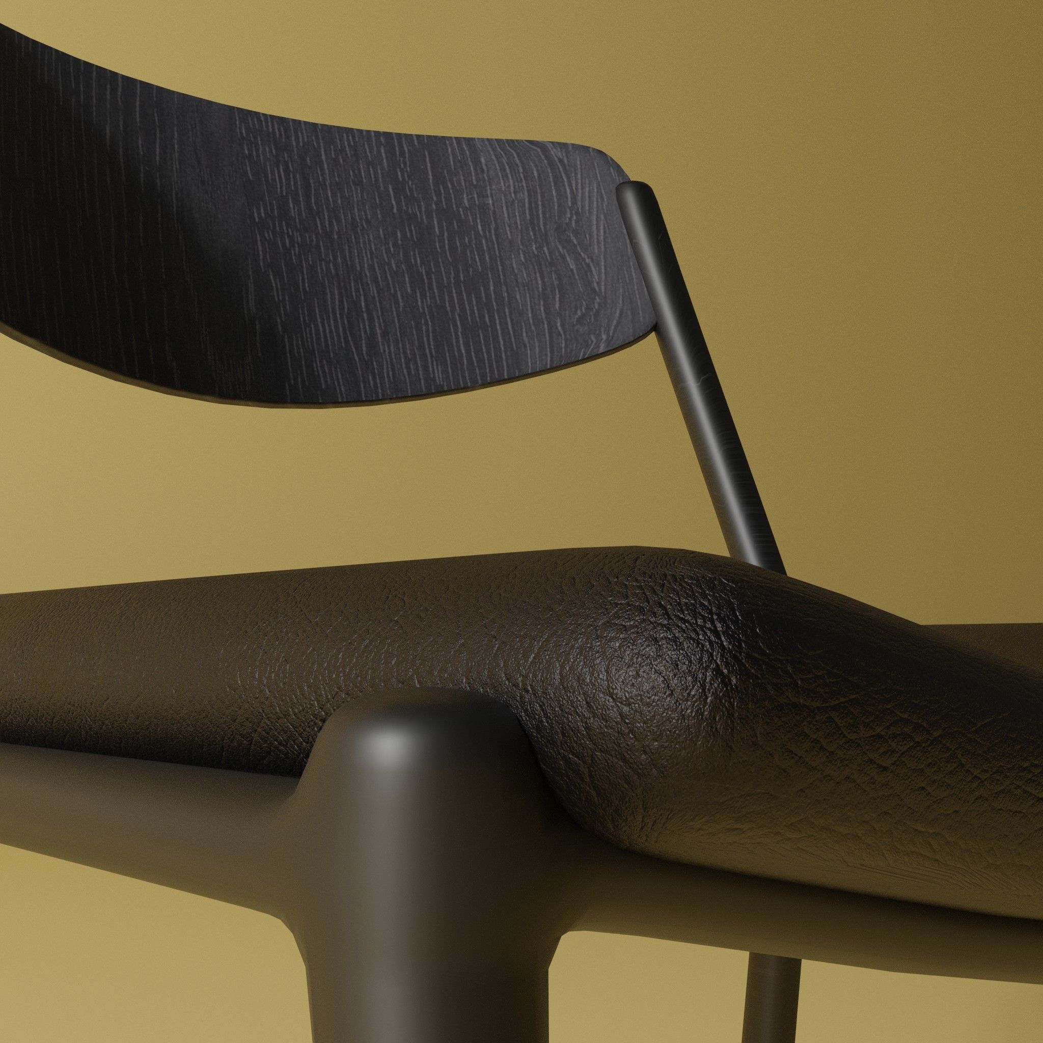 Study chair 3D model_4