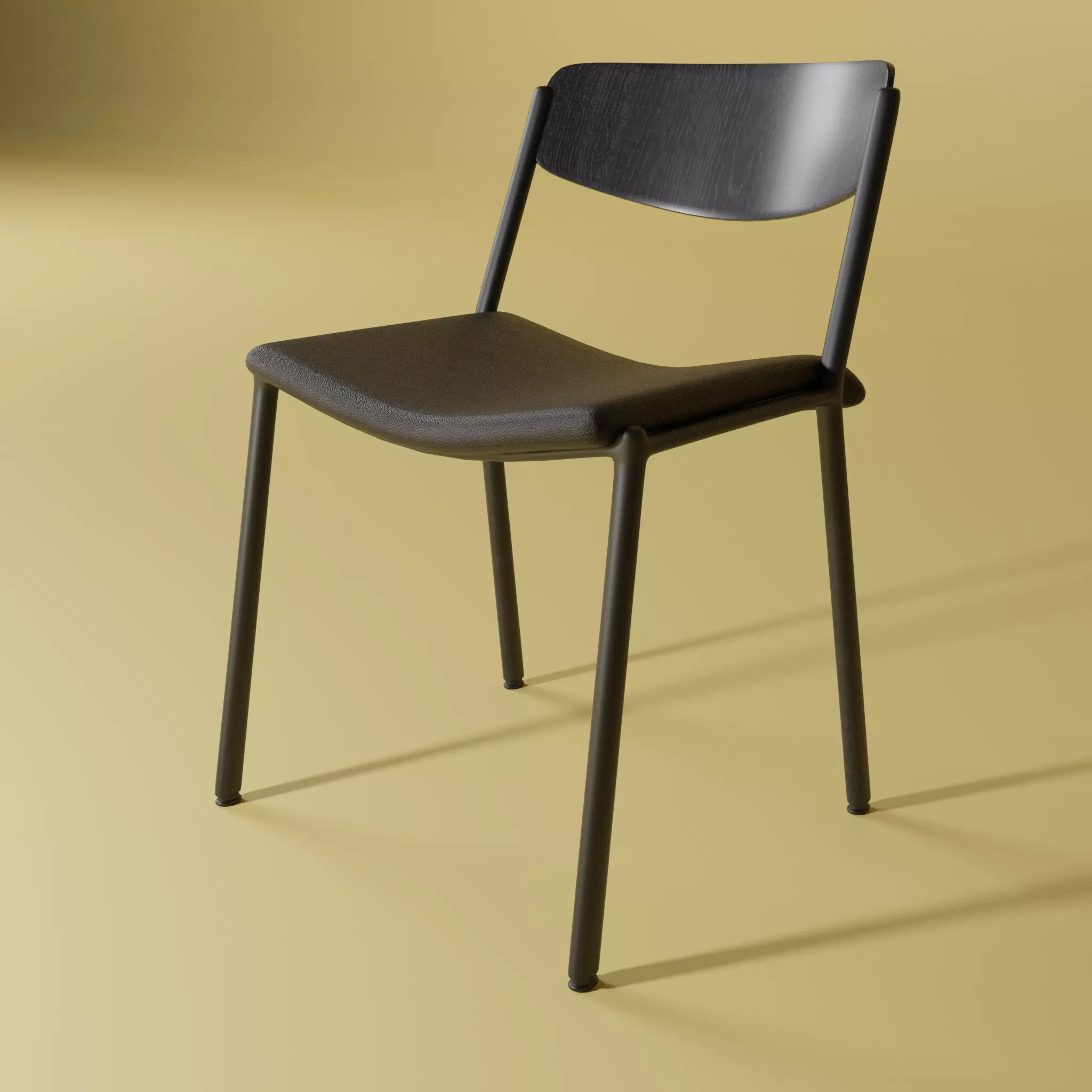 Study chair 3D model_0