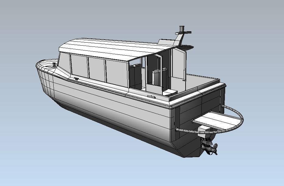 DHG Rotterdam watertaxi 3d low-poly model Low-poly 3D model_7