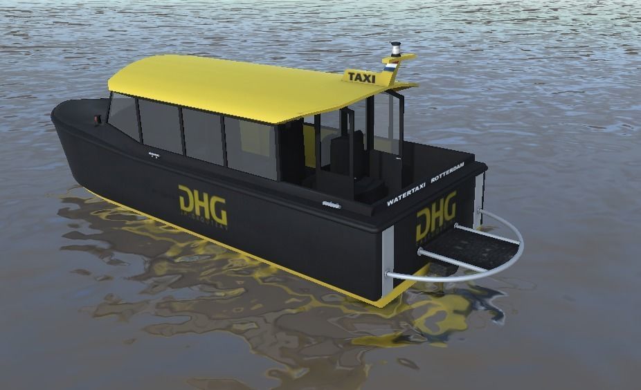 DHG Rotterdam watertaxi 3d low-poly model Low-poly 3D model_1