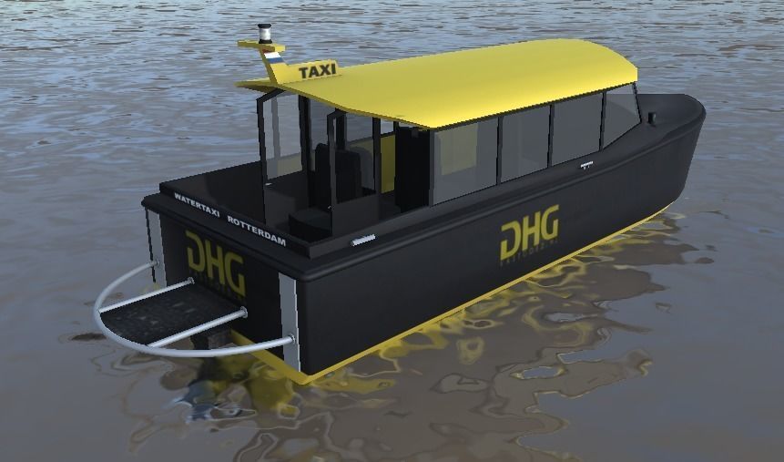 DHG Rotterdam watertaxi 3d low-poly model Low-poly 3D model_2
