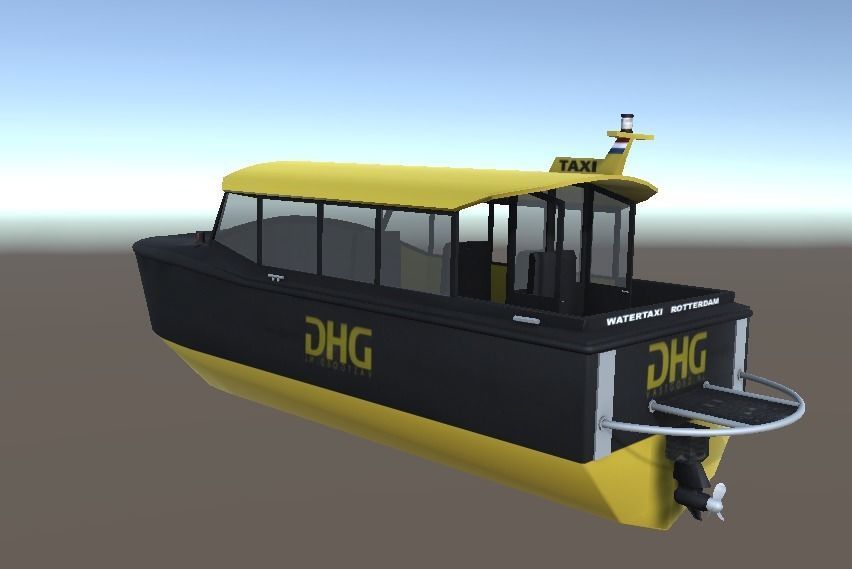 DHG Rotterdam watertaxi 3d low-poly model Low-poly 3D model_8