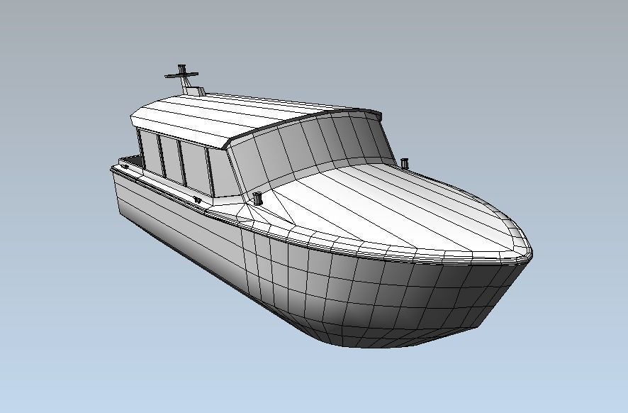 DHG Rotterdam watertaxi 3d low-poly model Low-poly 3D model_6