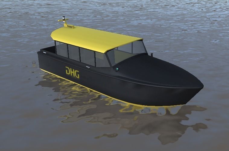 DHG Rotterdam watertaxi 3d low-poly model Low-poly 3D model_3