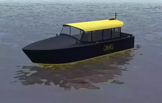 DHG Rotterdam watertaxi 3d low-poly model Low-poly 3D model