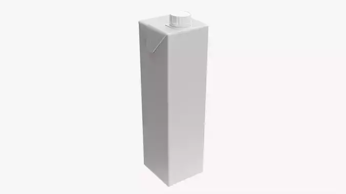 Tetra Pak juice cardboard box packaging with cap 1000ml slim 3D model