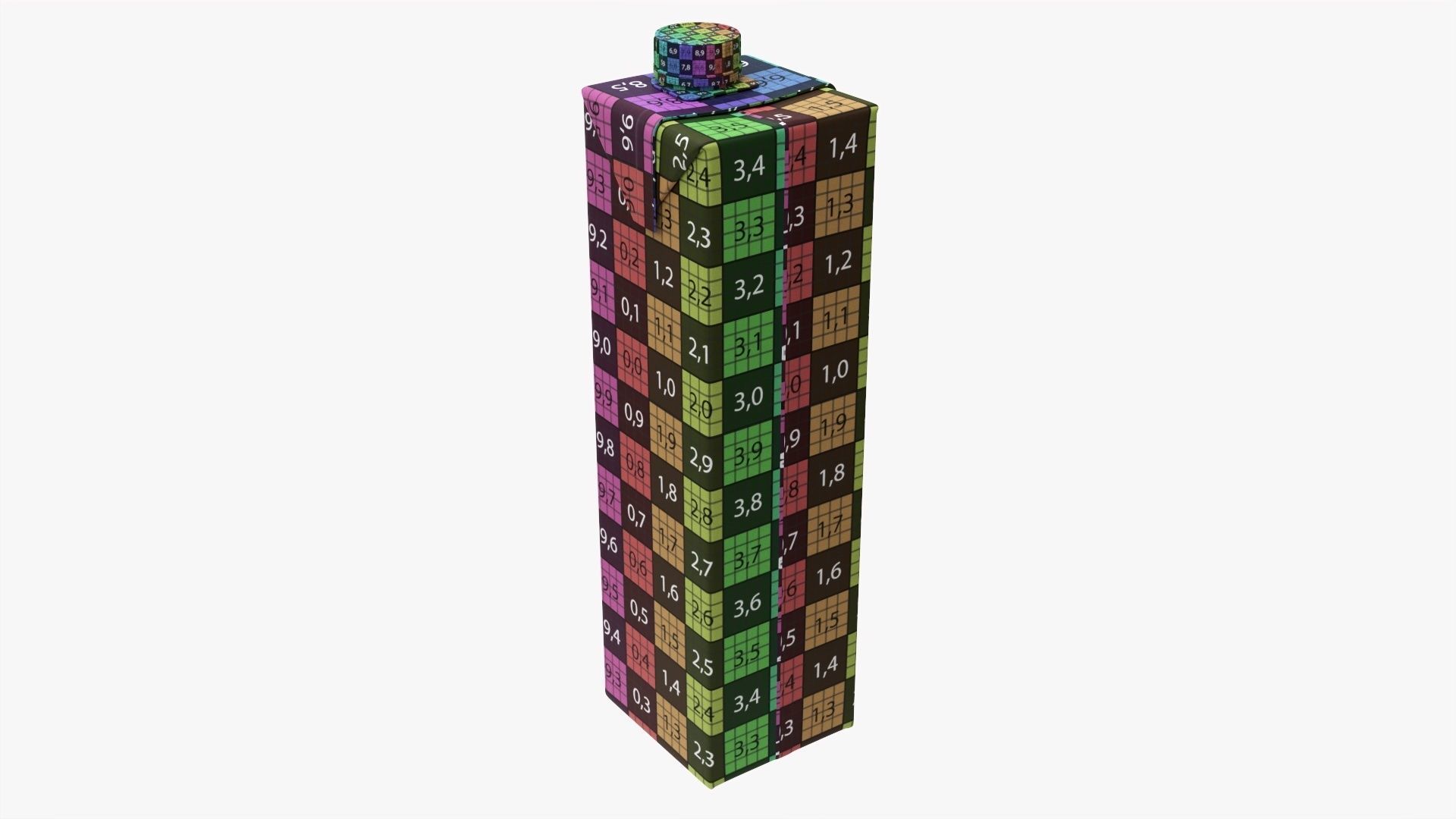 Tetra Pak juice cardboard box packaging with cap 1000ml slim 3D model_13