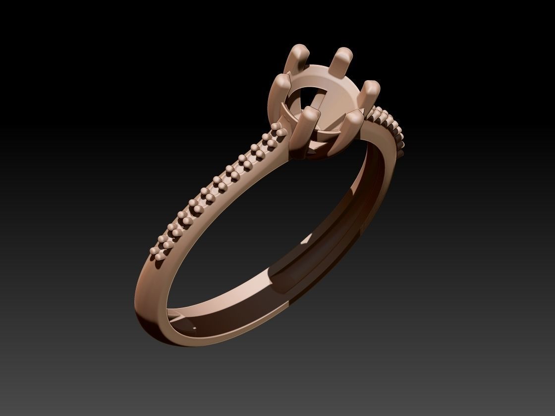 Solitaire Ring 3D print model_1