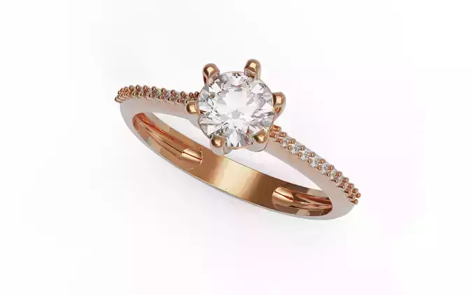 Solitaire Ring 3D print model Solitaire Ring 3D print model