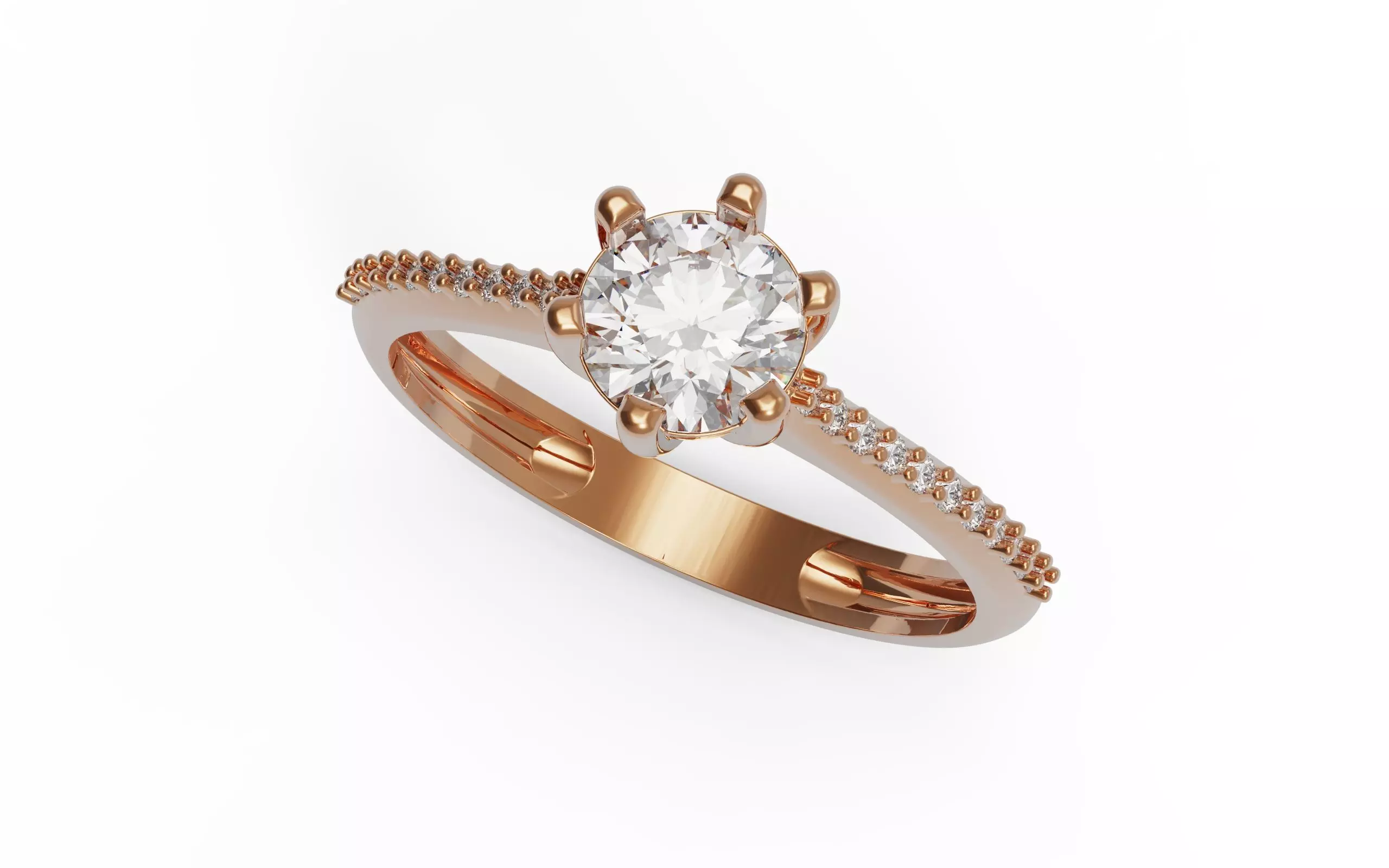 Solitaire Ring 3D print model_0