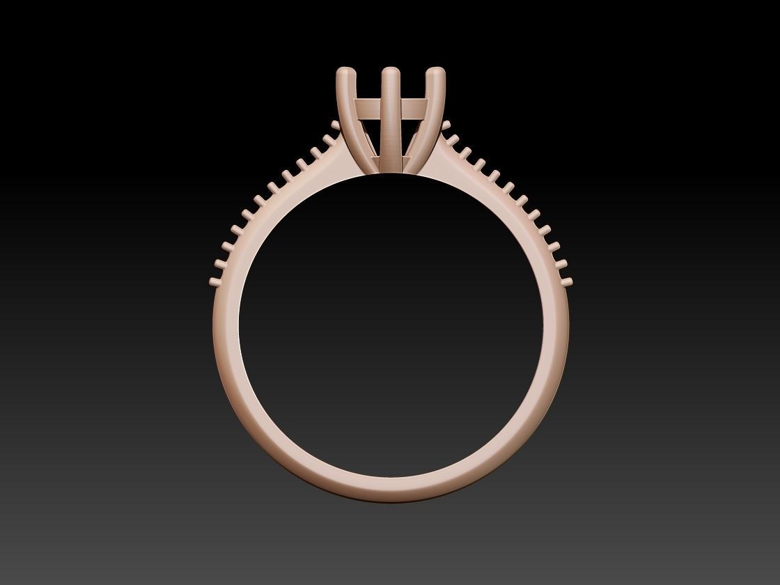 Solitaire Ring 3D print model_6