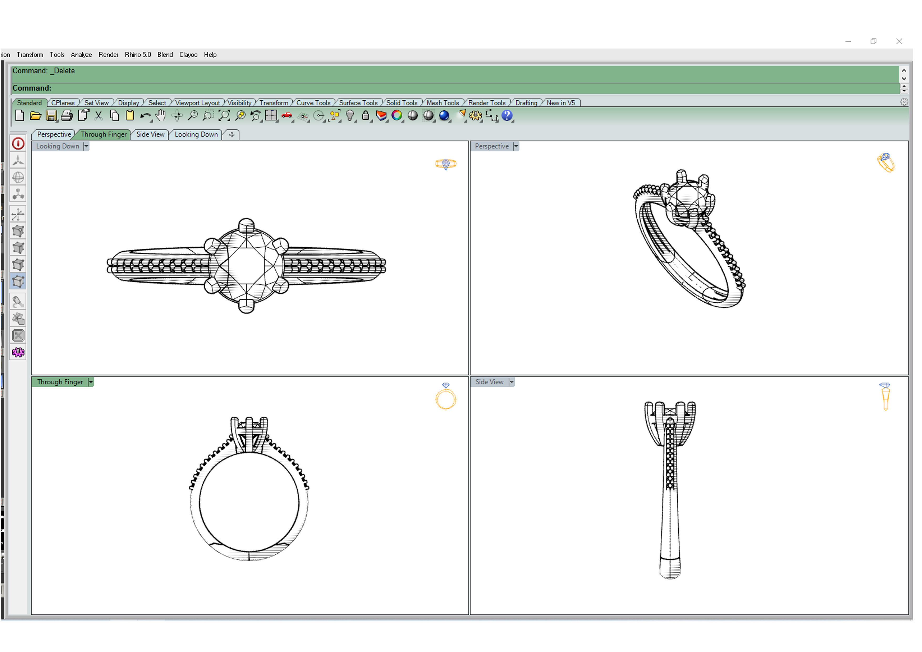 Solitaire Ring 3D print model_8