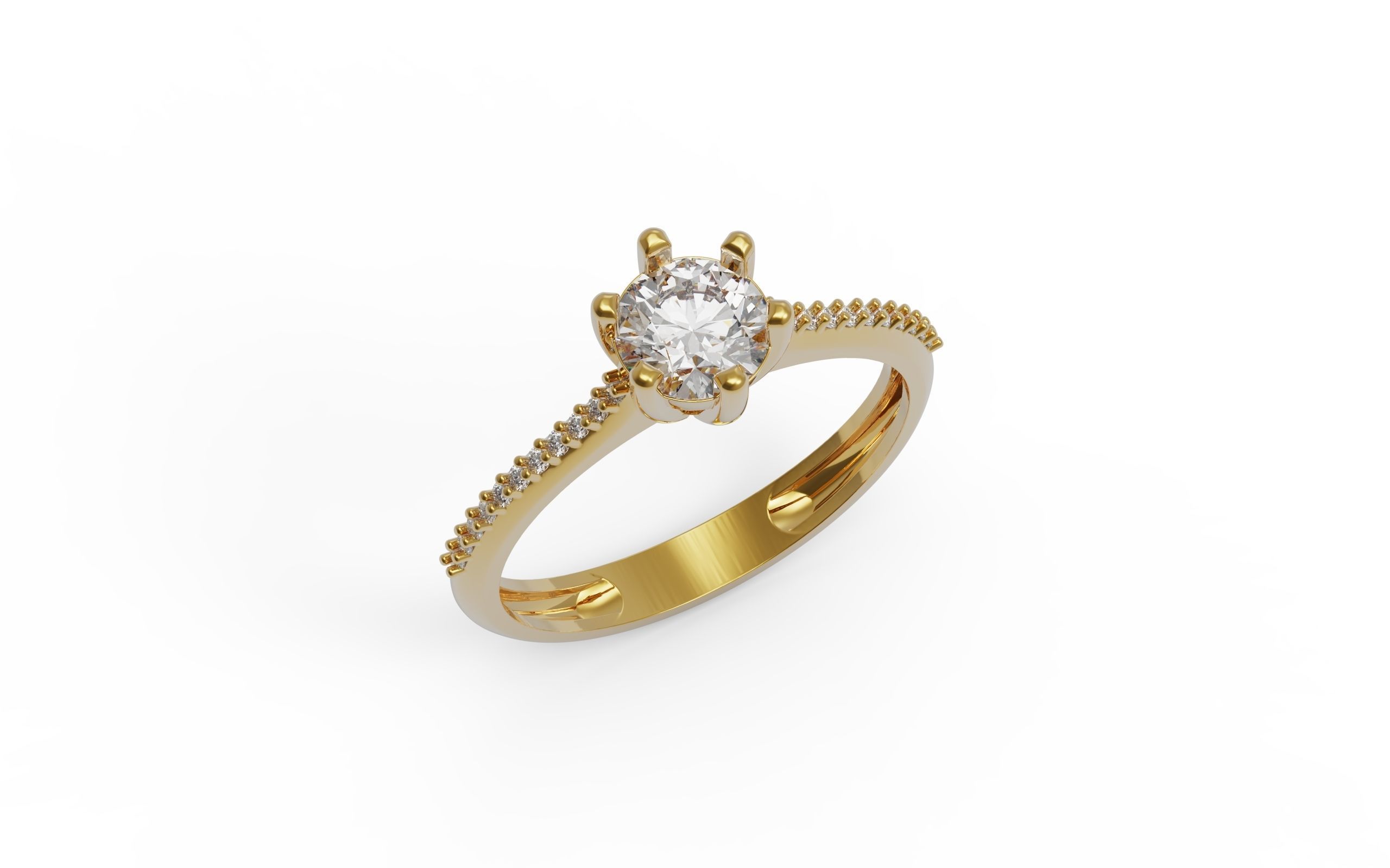 Solitaire Ring 3D print model_4