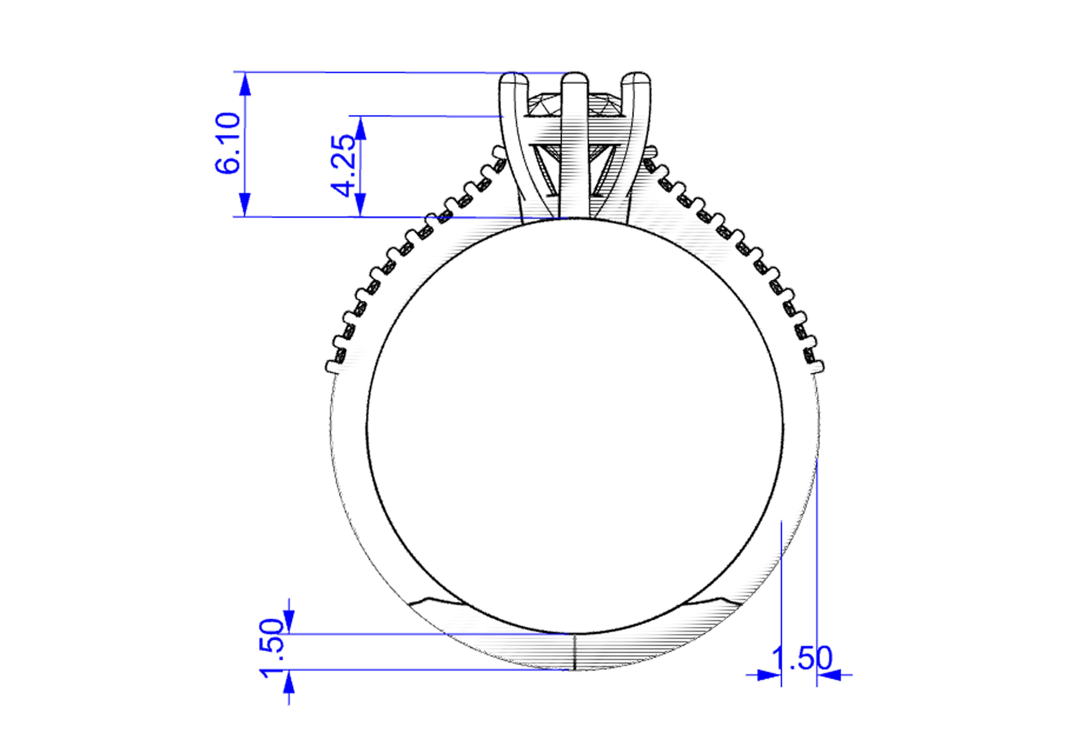 Solitaire Ring 3D print model_11
