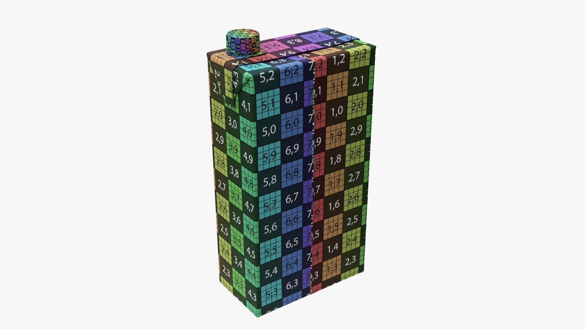 Tetra Pak juice cardboard box packaging with cap 2000ml 3D model_13