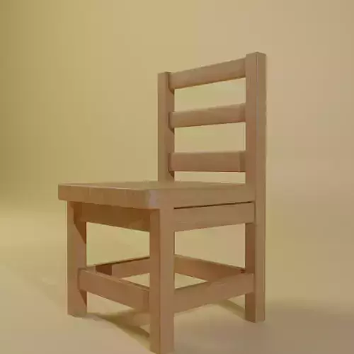 Simple village chair 3D model