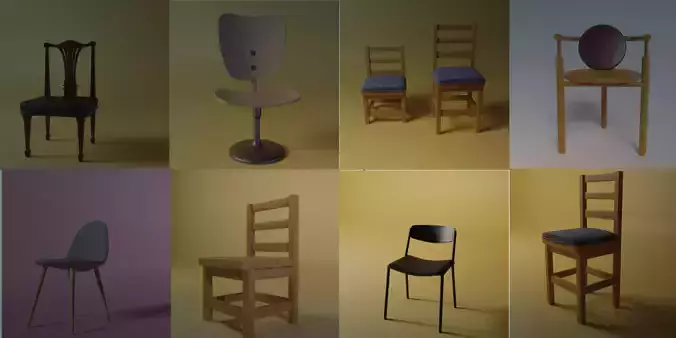 Different type of chair 3D model