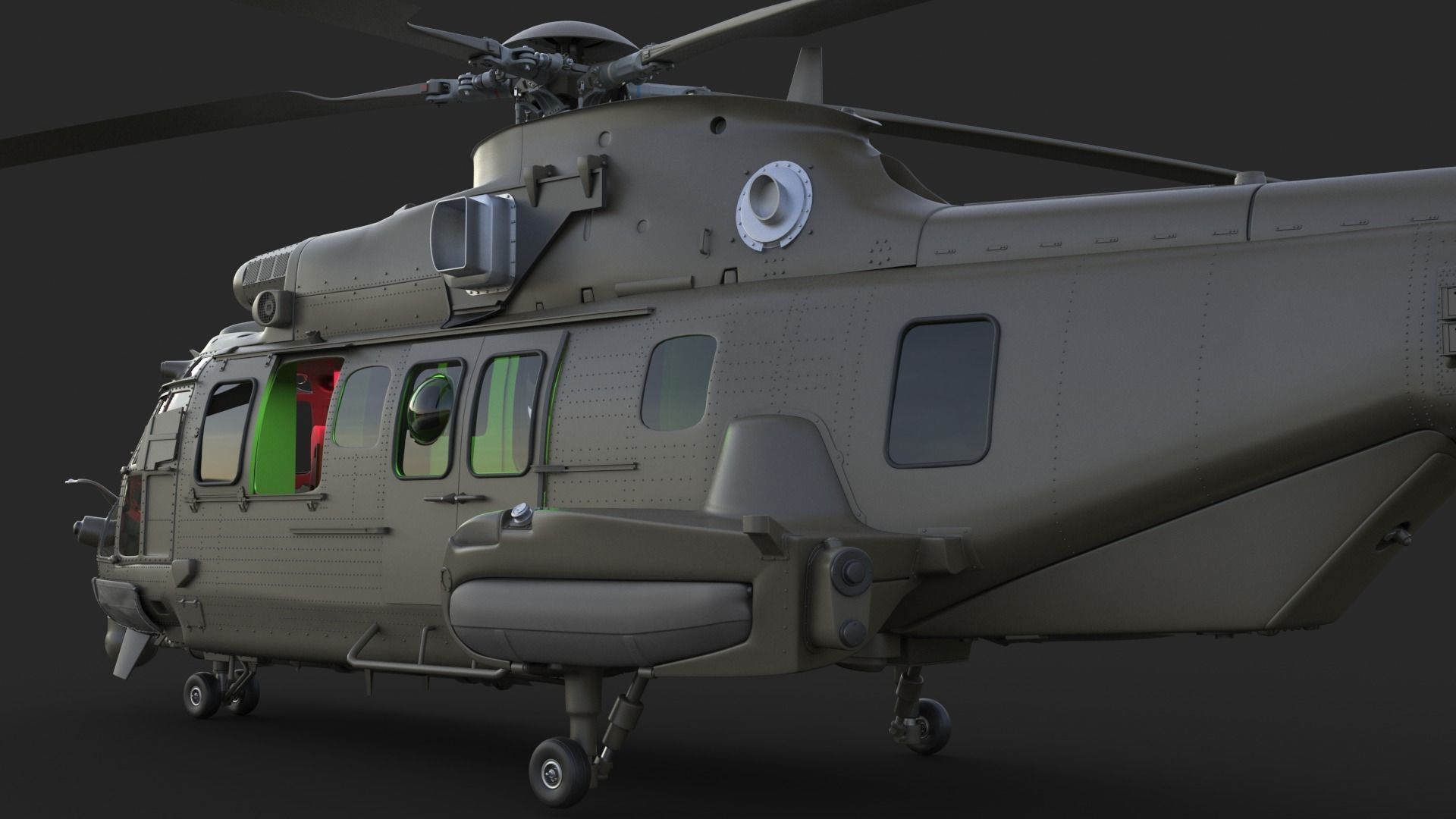 Eurocopter EC 725 High Detail 3ds max Vray 3D model_21